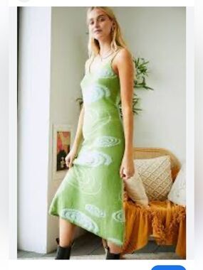 House of Sunny Green Galaxy Hockney Dress Women’s 8